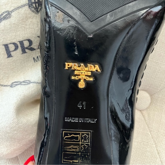 Prada Patent Leather Kitten Heels Size 41 / 10.5 Made in Italy Pre Loved. - Picture 2 of 7